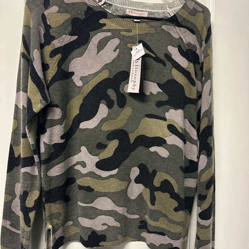 NEW!!!!! With tags!!!Philosophy Cashmere Camo Knit